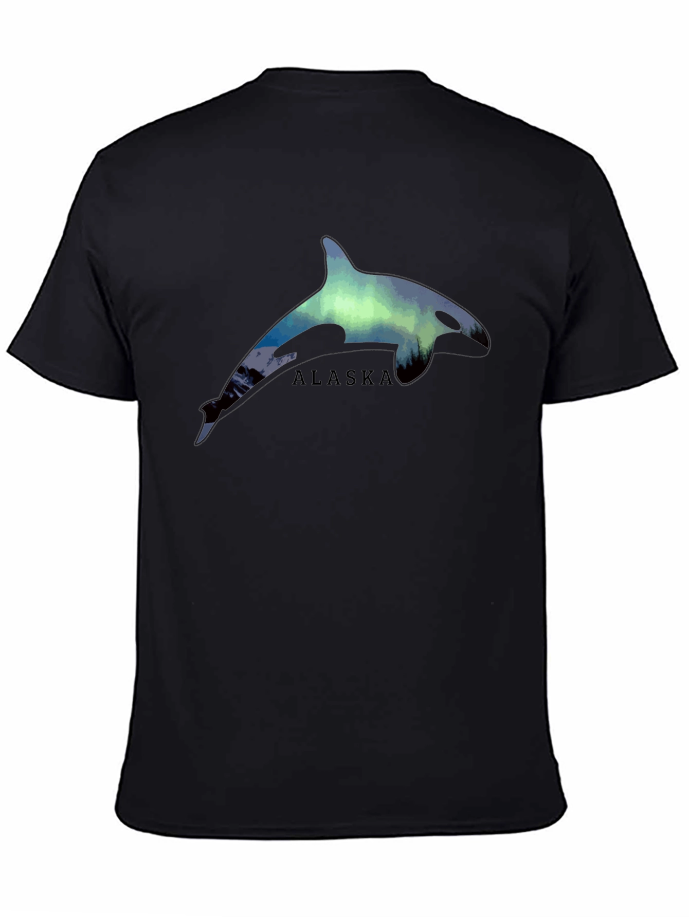 Alaska Orca Northern Lights Graphic T-Shirt