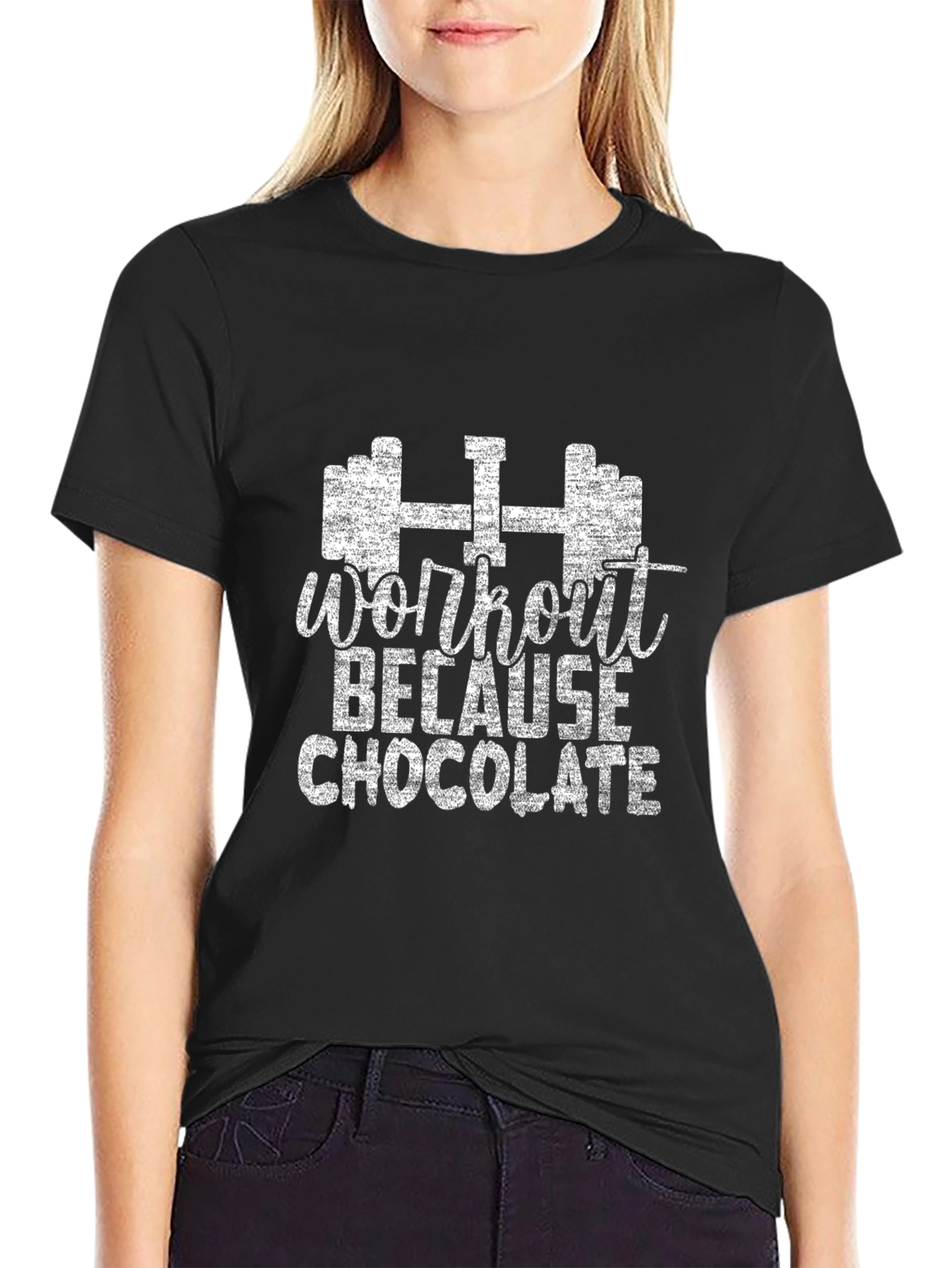 Workout Because Chocolate T-Shirt Funny Gym Tee