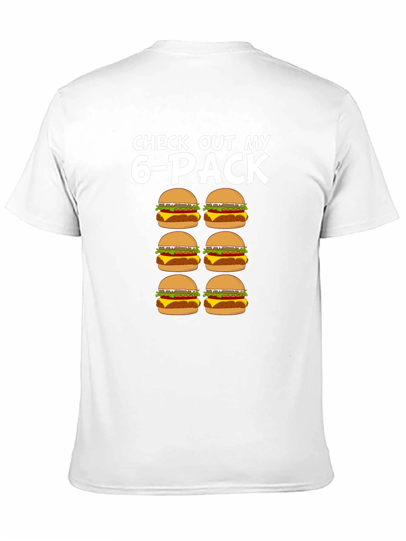Funny 6-Pack Burgers T-Shirt - Novelty Graphic Tee