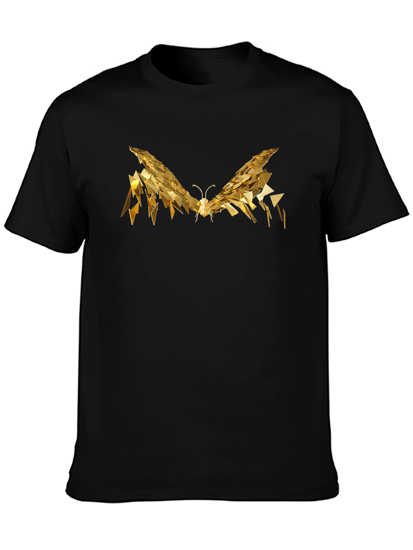 Golden Butterfly Graphic Tee - Modern Abstract Design