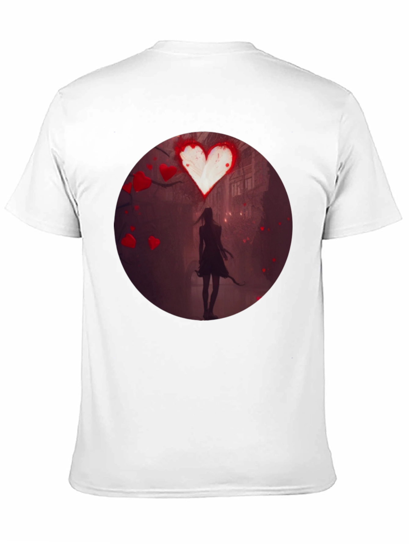 Romantic Heart Silhouette Graphic T-Shirt