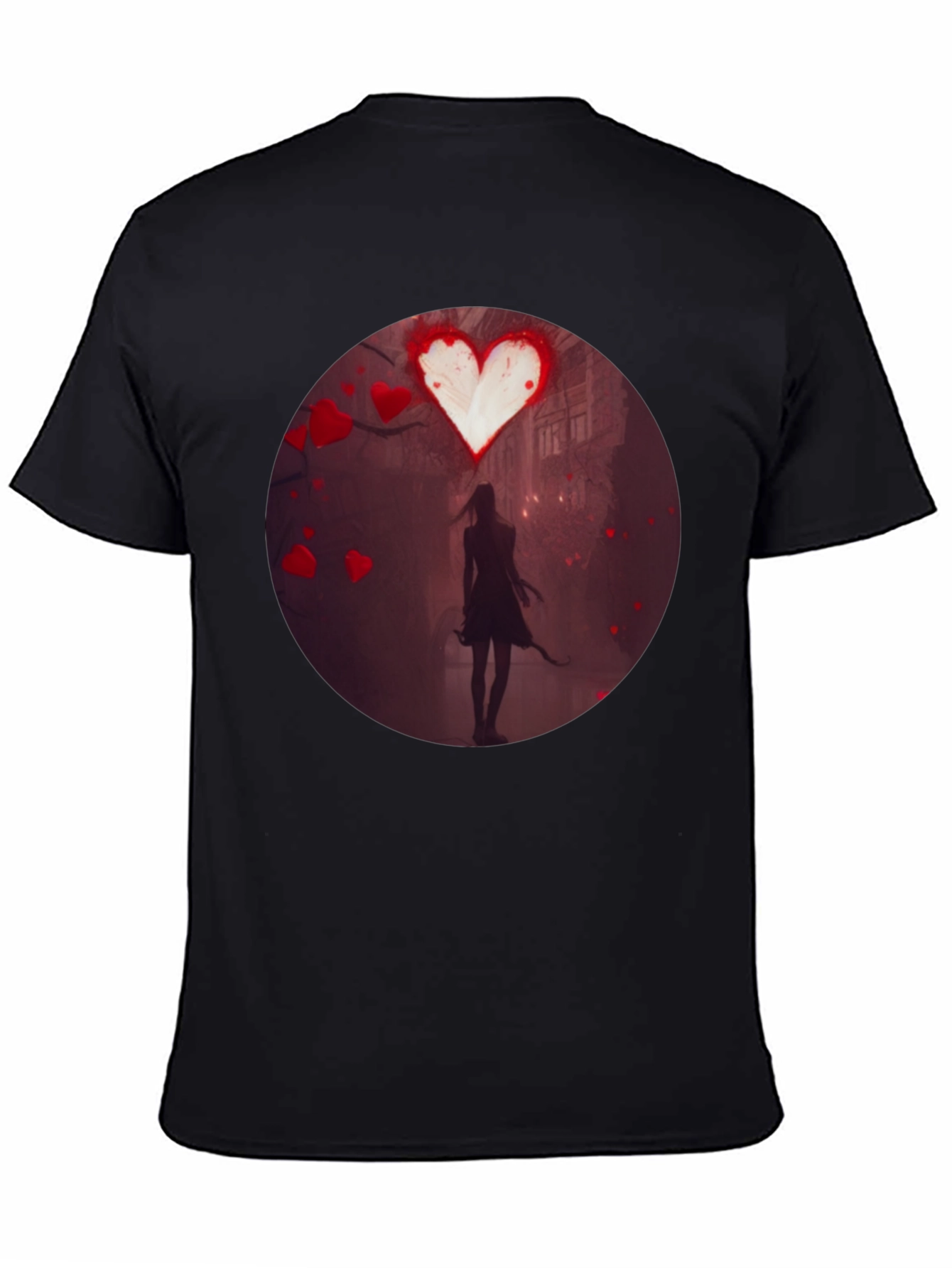 Romantic Heart Silhouette Graphic T-Shirt