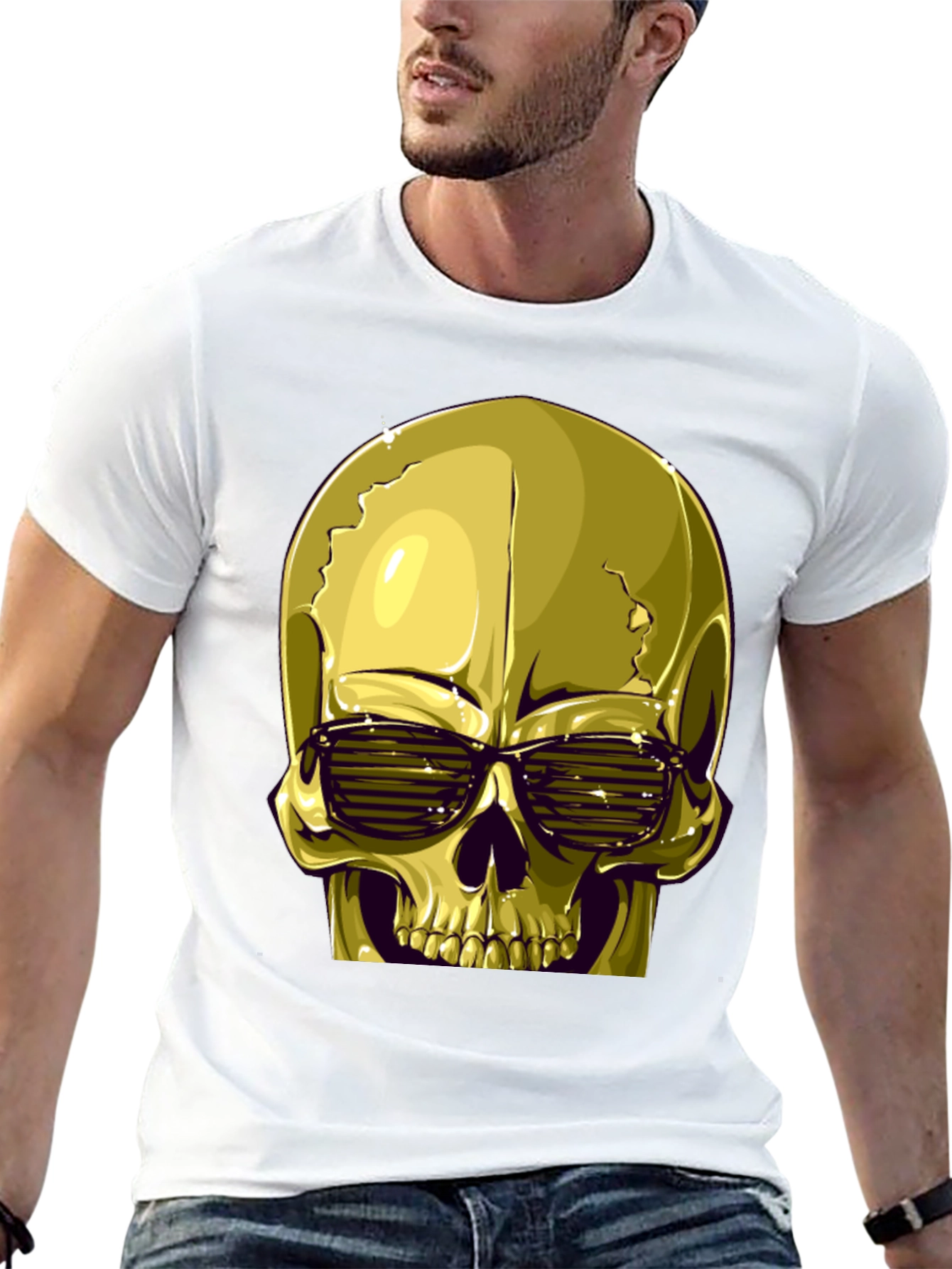 Cool Skull Graphic Tee - Black