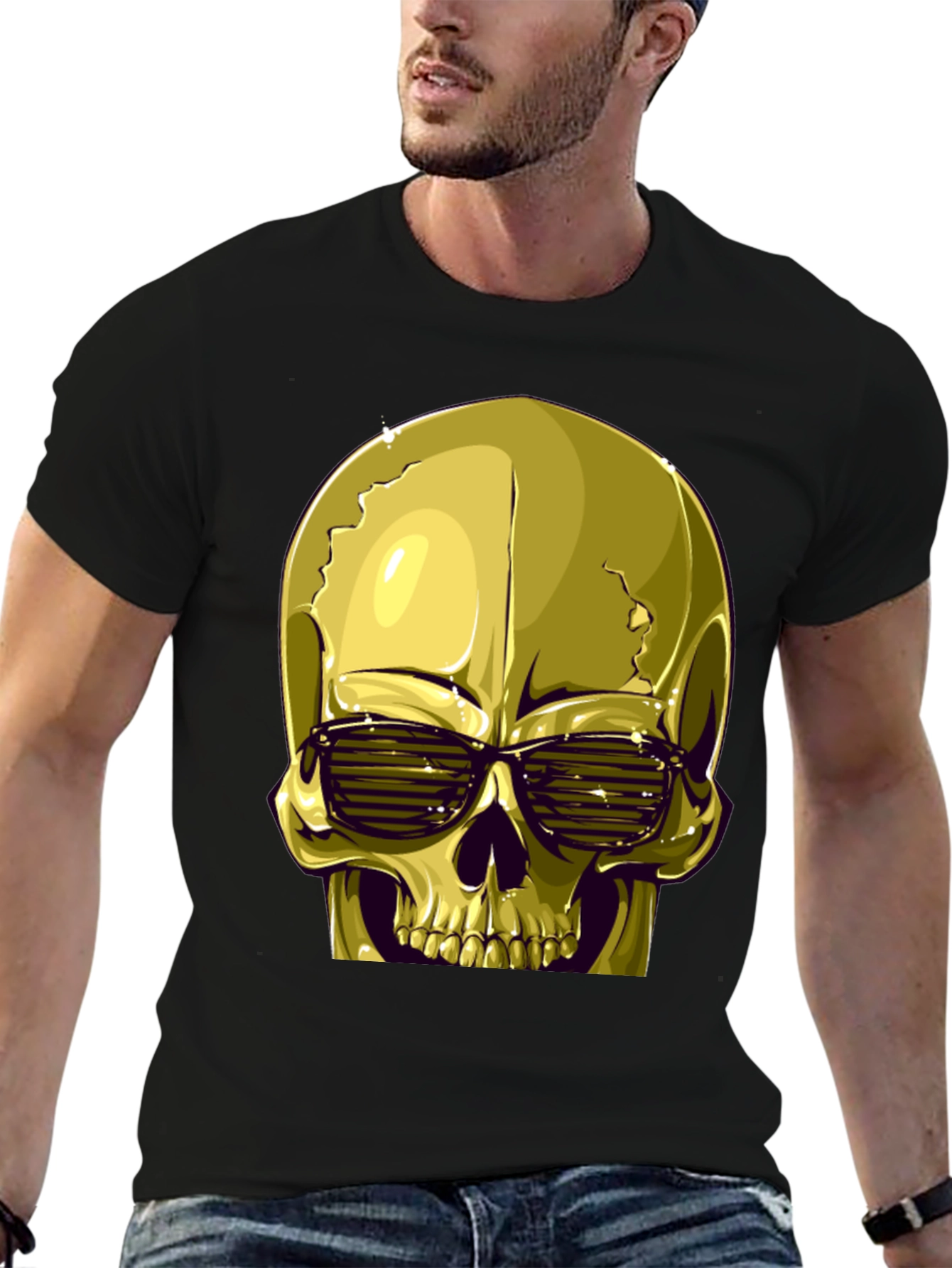 Cool Skull Graphic Tee - Black
