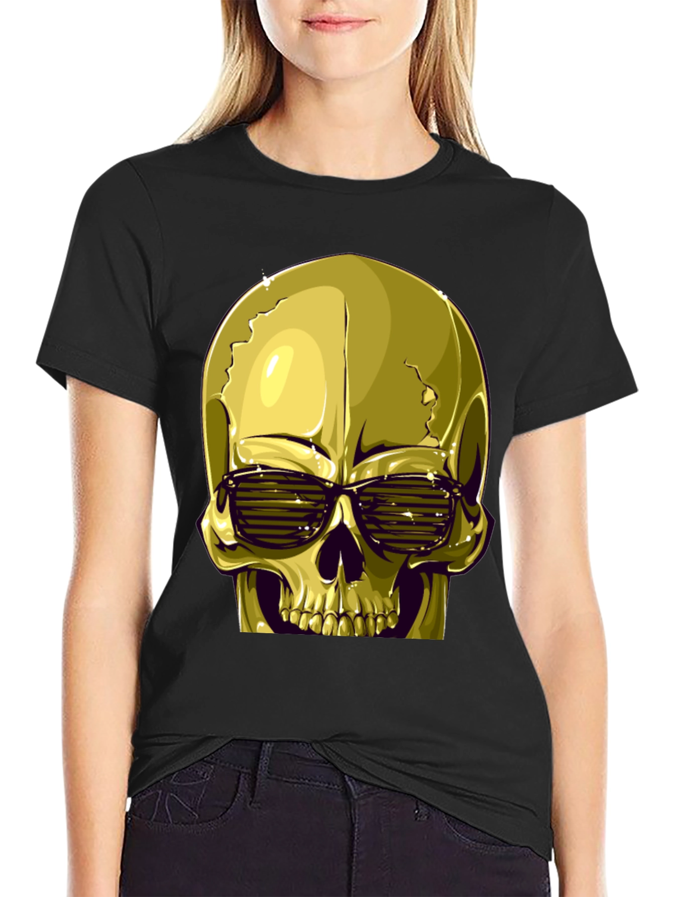 Cool Skull Graphic Tee - Black