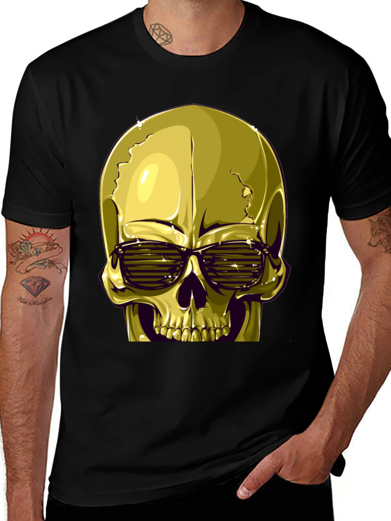 Cool Skull Graphic Tee - Black