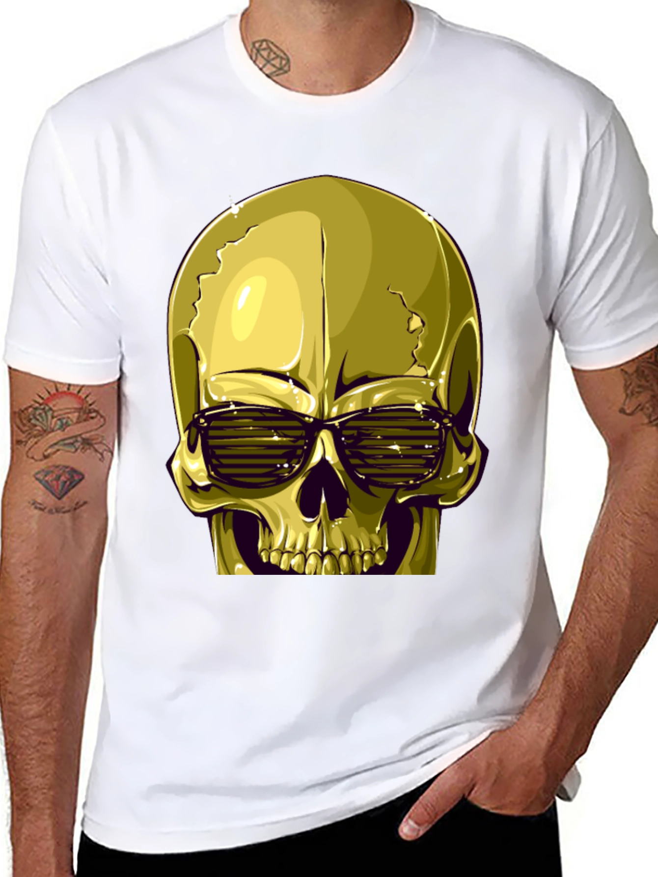 Cool Skull Graphic Tee - Black