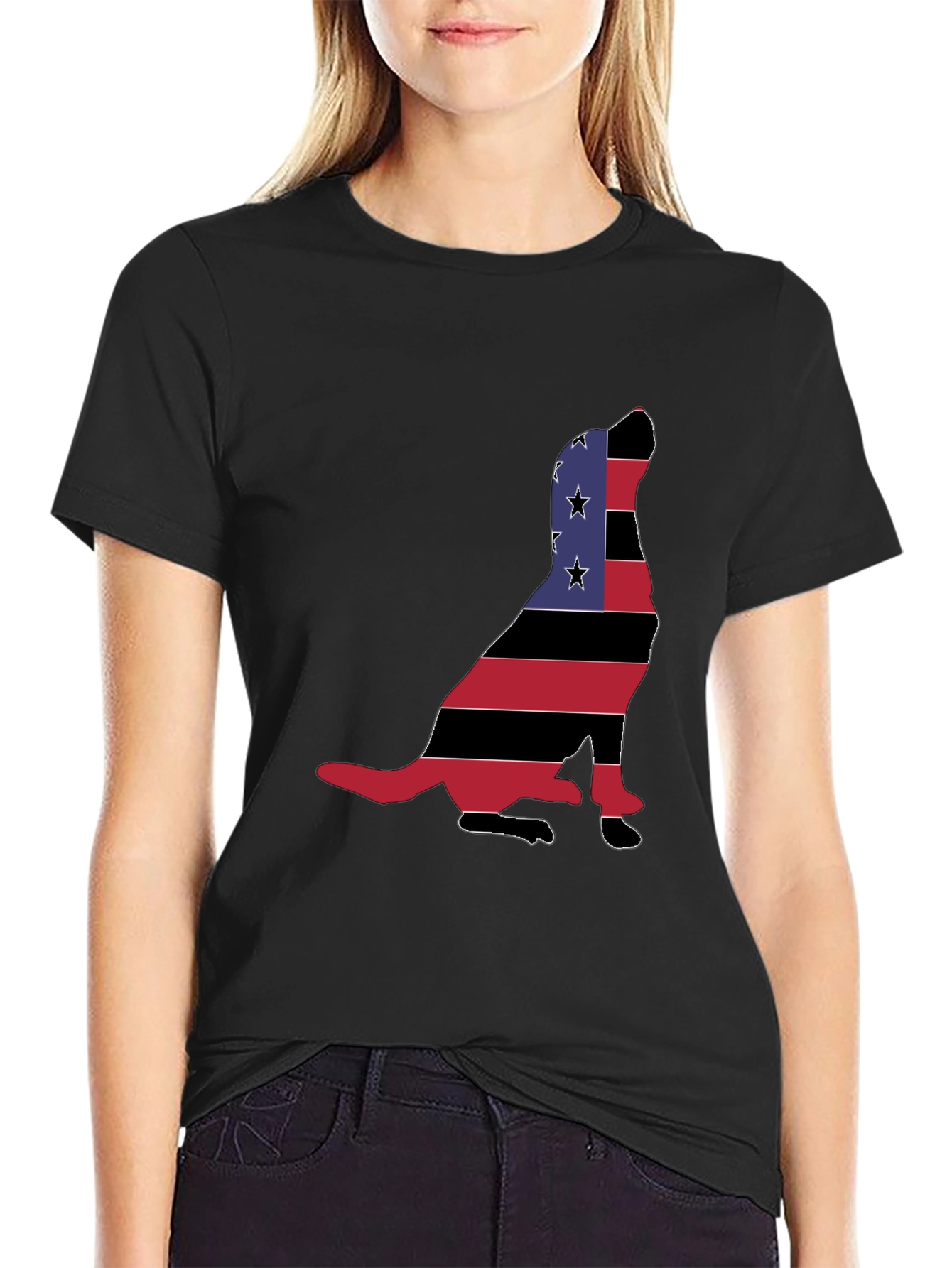 Patriotic Dog Silhouette T-Shirt
