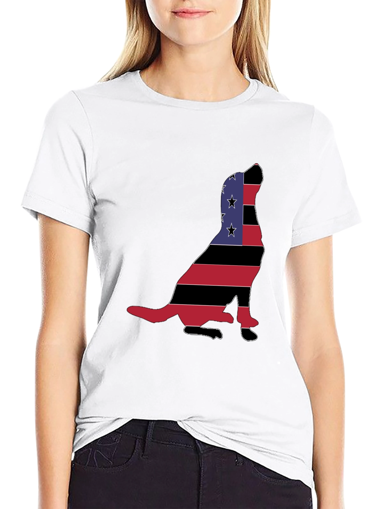 Patriotic Dog Silhouette T-Shirt