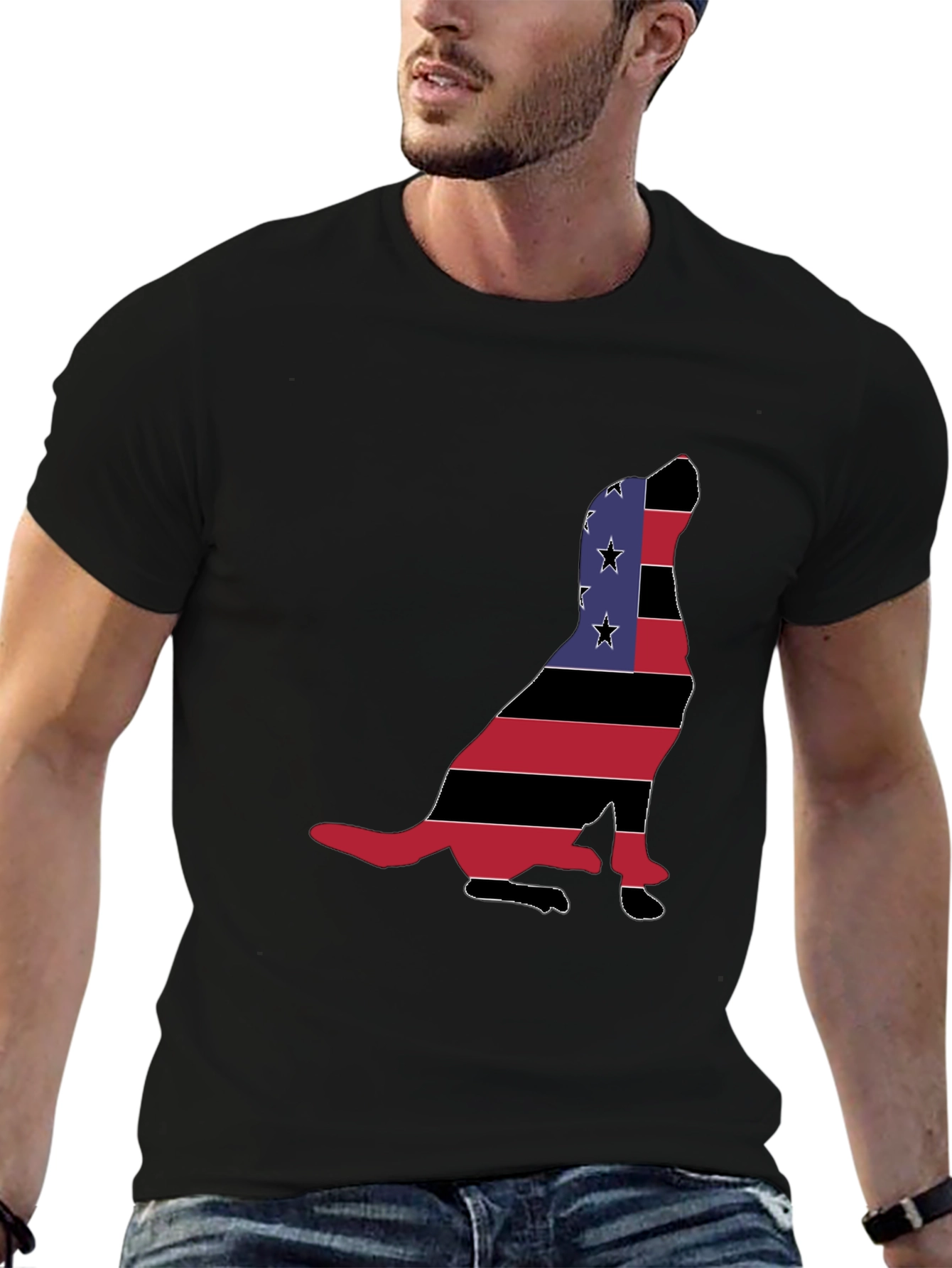 Patriotic Dog Silhouette T-Shirt