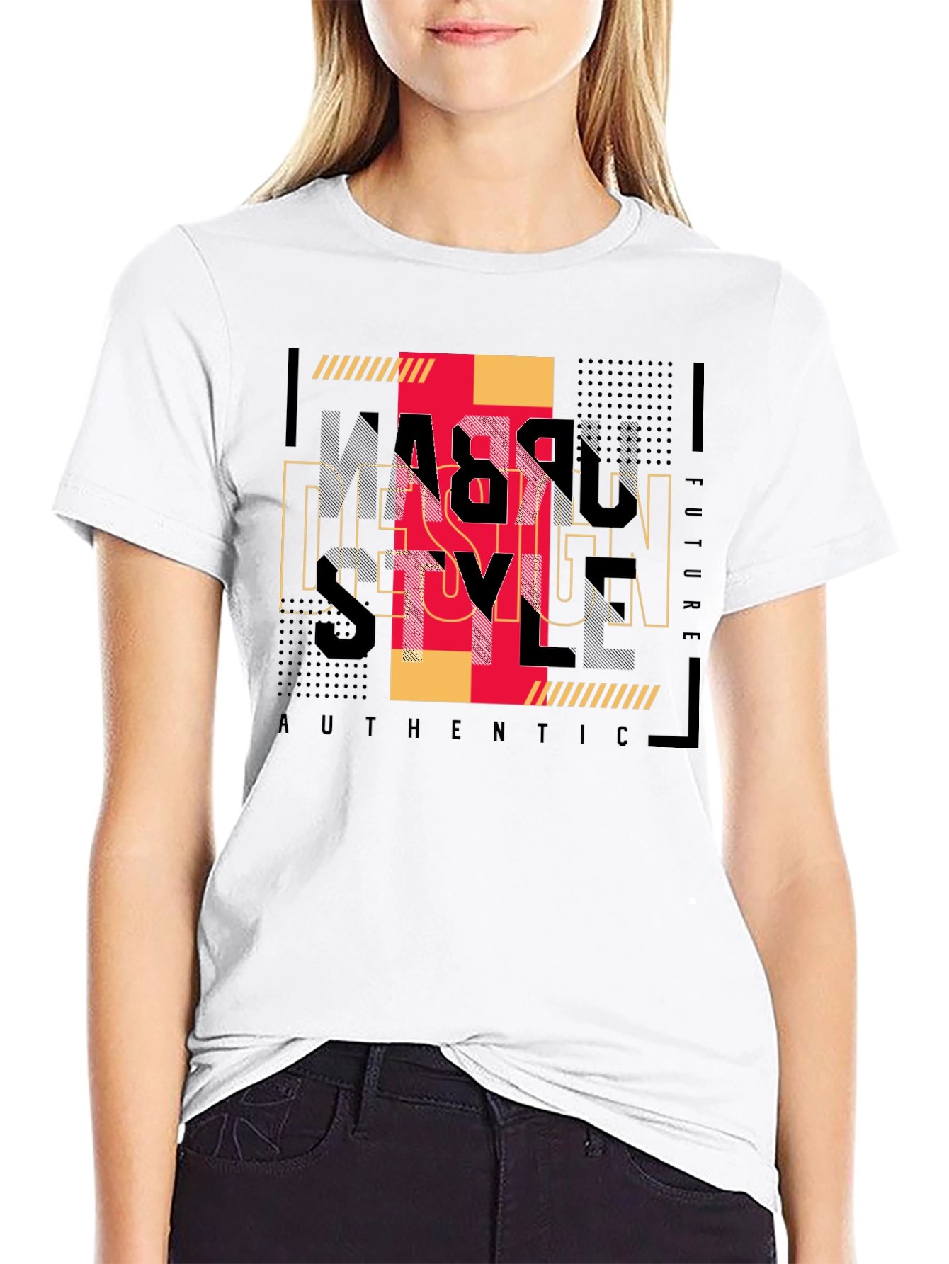 Stylish Graphic Print Black T-Shirt