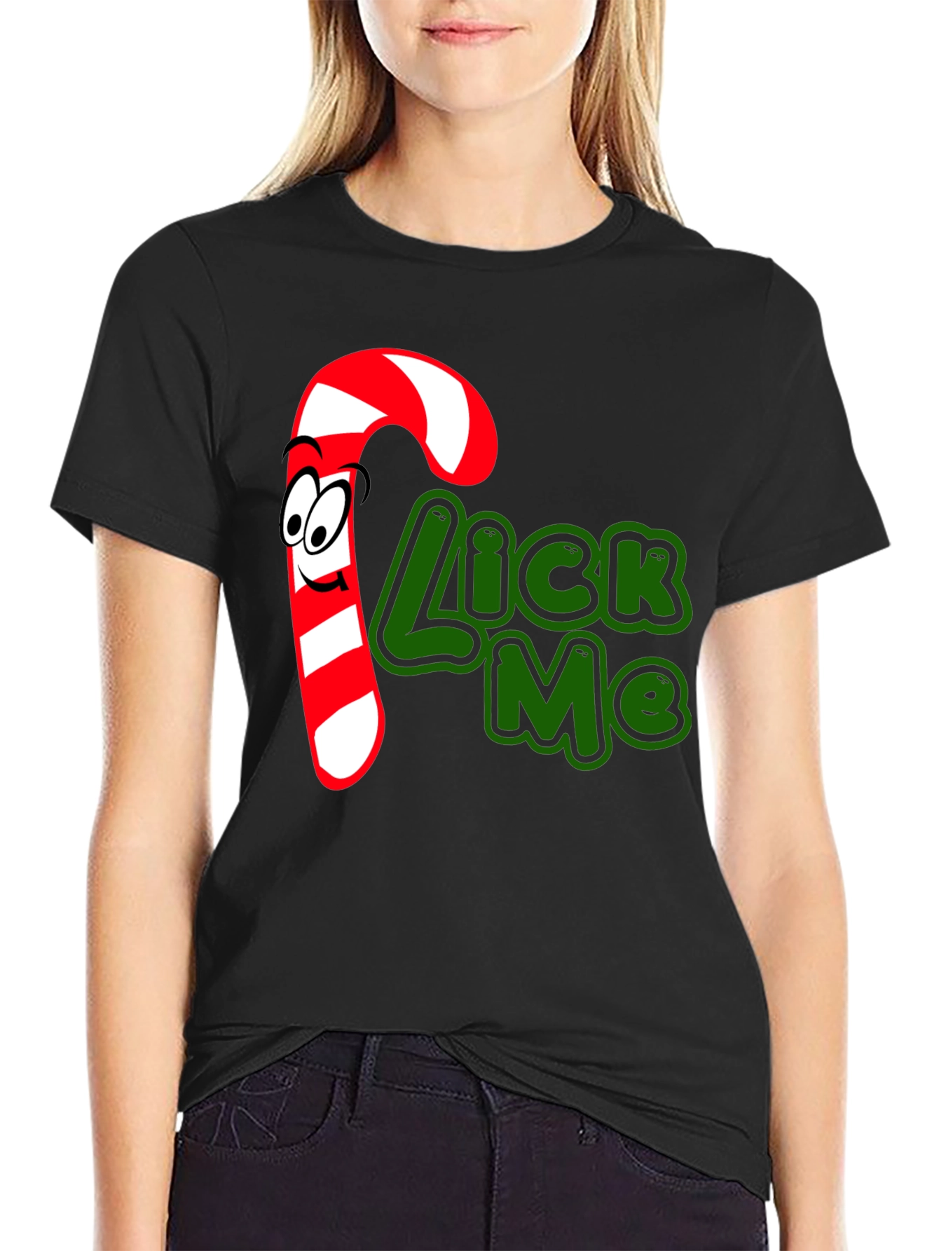 Candy Cane Lick Me Graphic T-Shirt