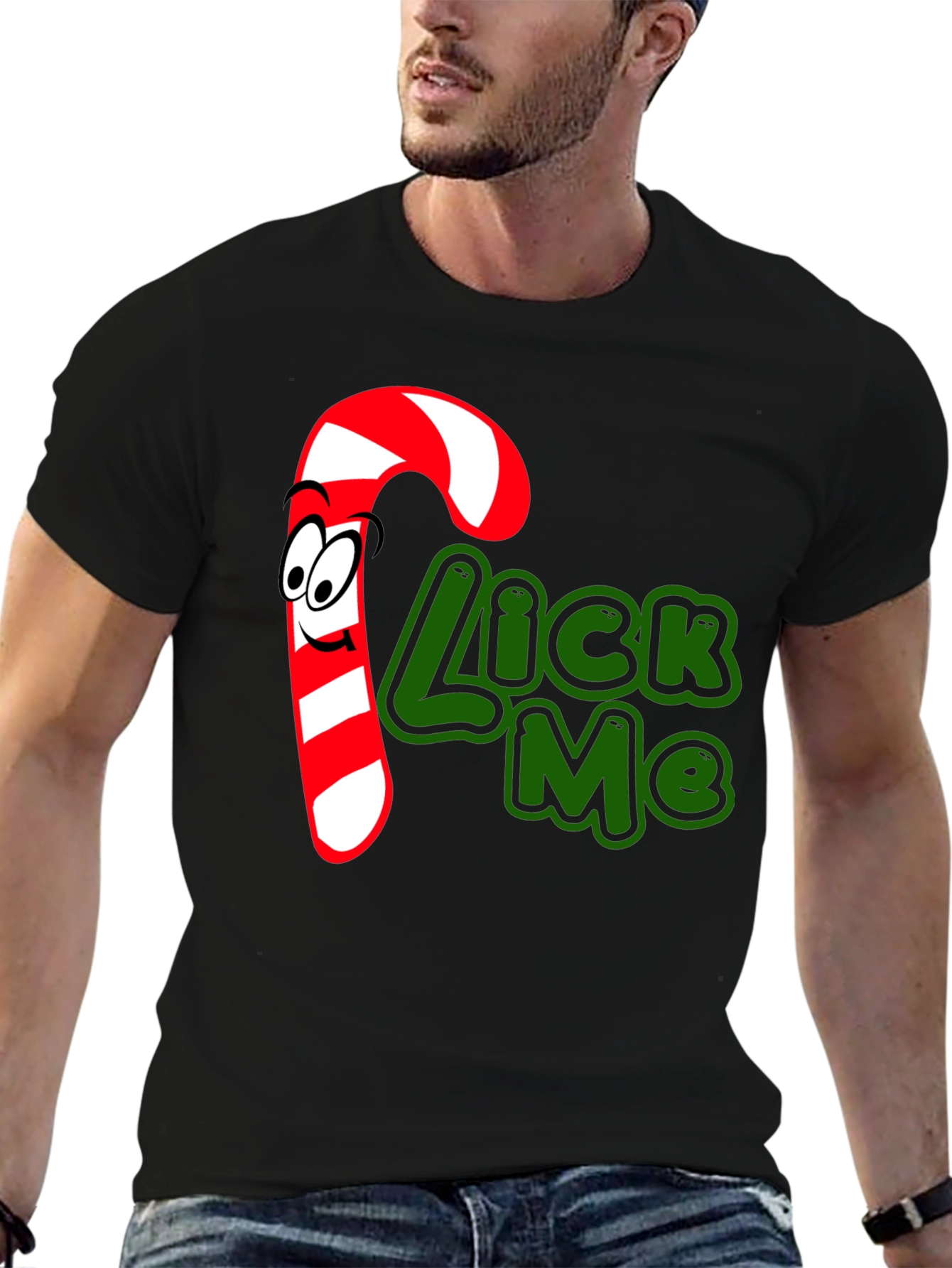 Candy Cane Lick Me Graphic T-Shirt