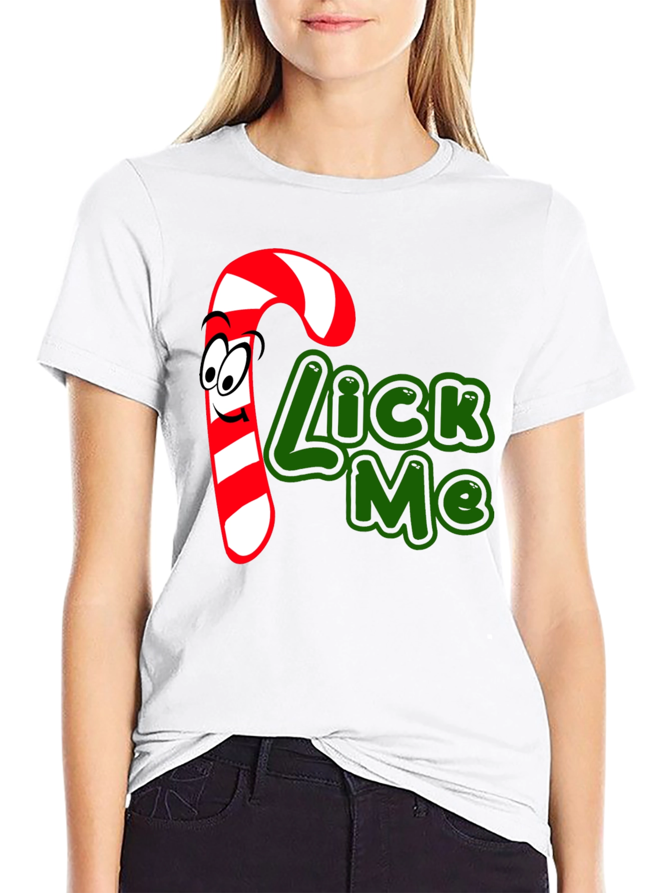 Candy Cane Lick Me Graphic T-Shirt