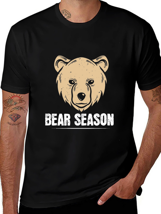 Bear Season Graphic Tee - Black Casual Shirt