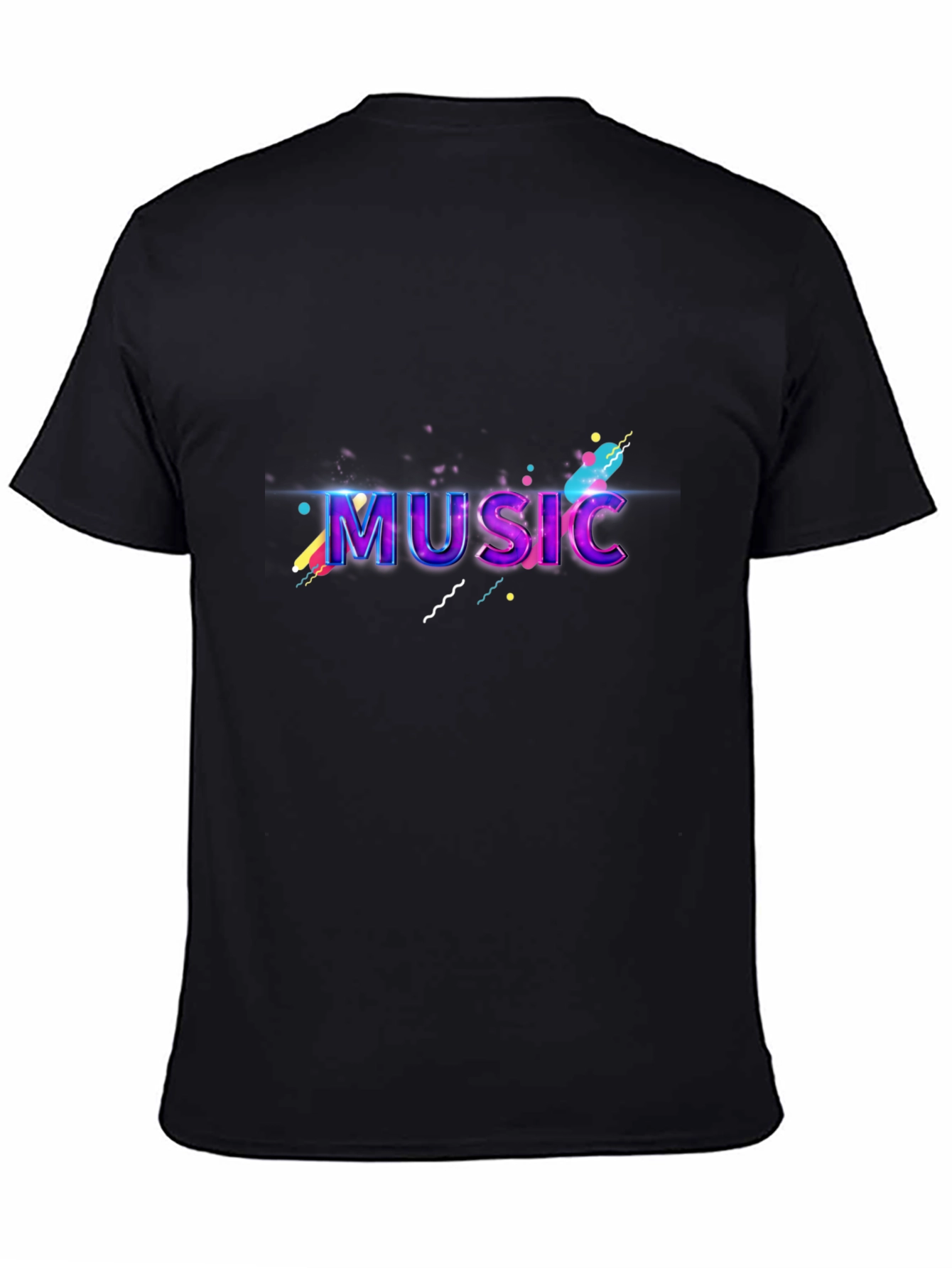 Vibrant Music Graphic Black T-Shirt