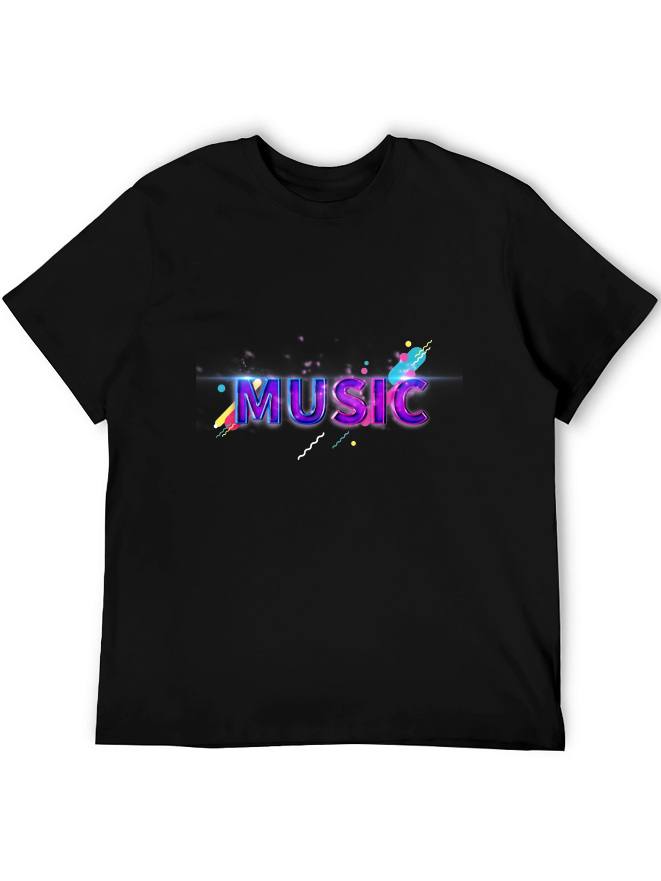 Vibrant Music Graphic Black T-Shirt