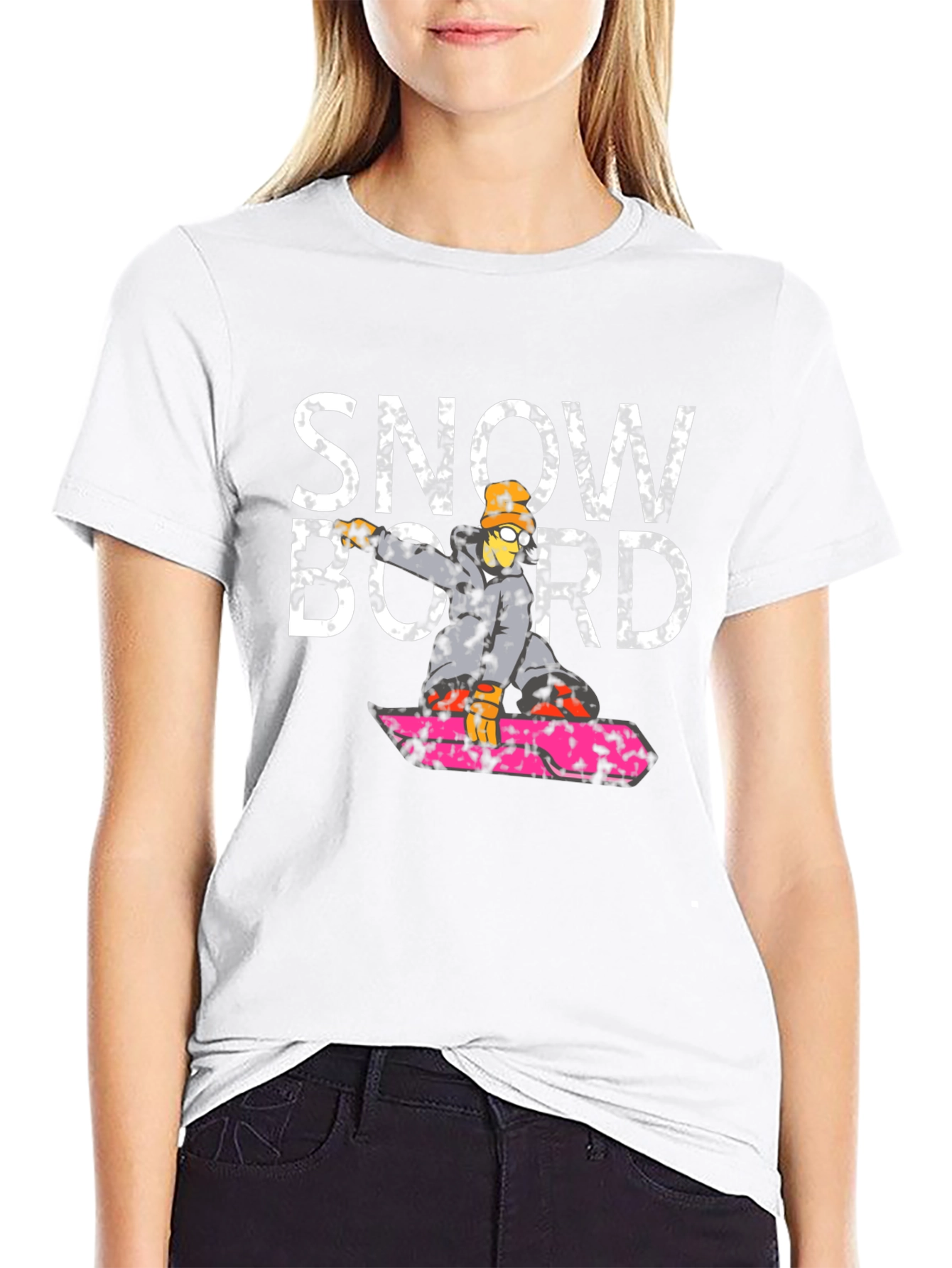 Snowboard Graphic Black T-Shirt - Cool Design