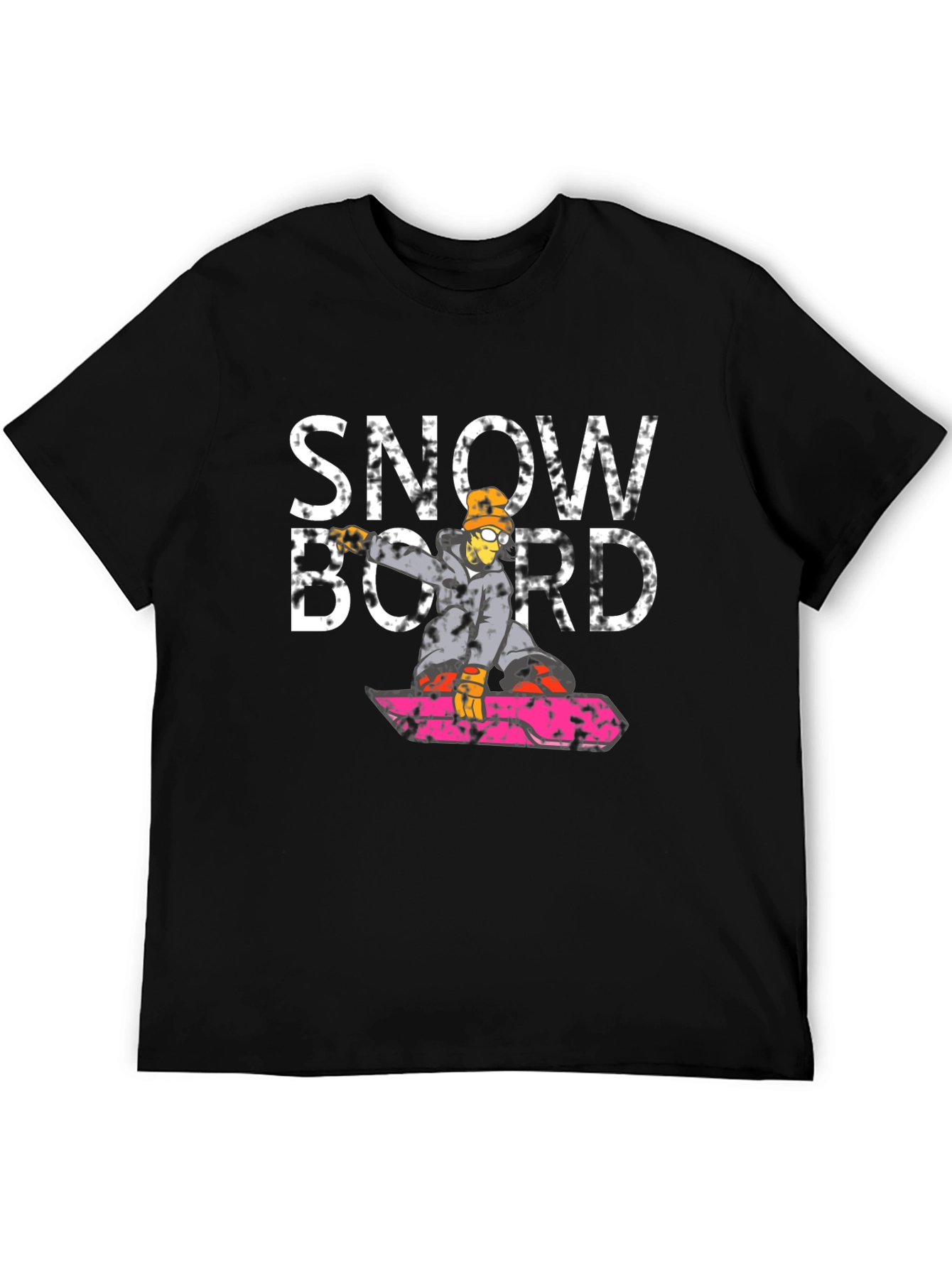 Snowboard Graphic Black T-Shirt - Cool Design