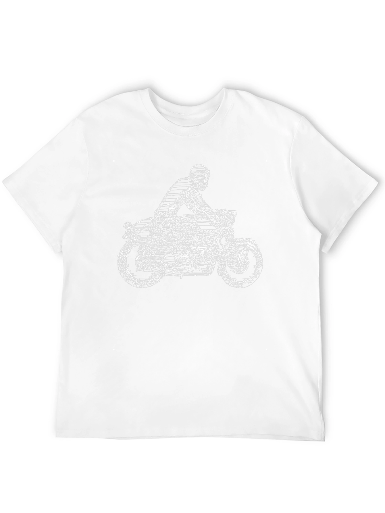 Motorcycle Graphic Tee - Black Crew Neck T-Shirt
