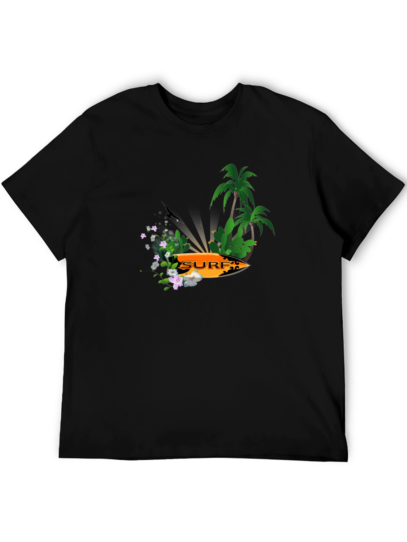 Surfboard Palm Tree Graphic Tee