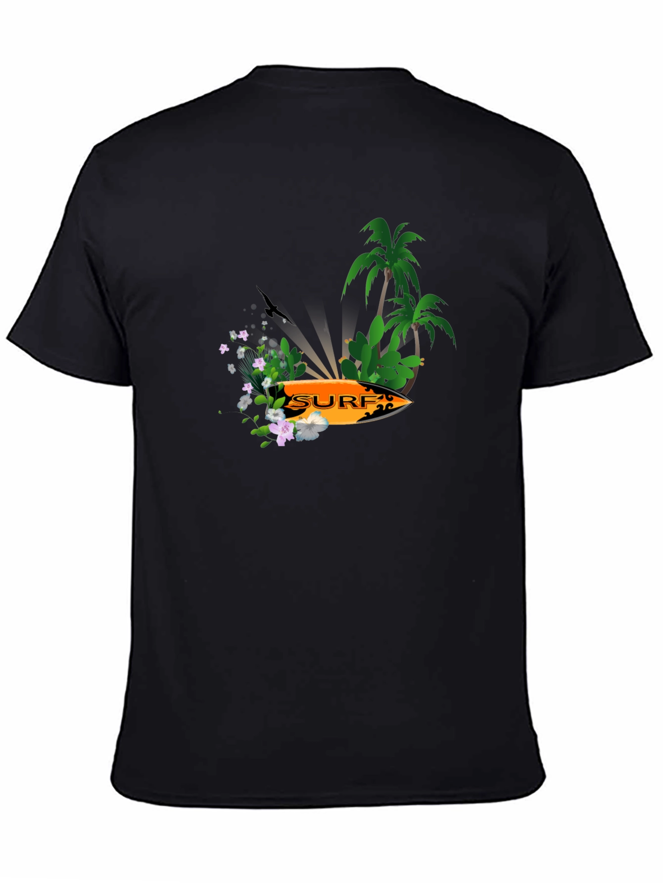 Surfboard Palm Tree Graphic Tee