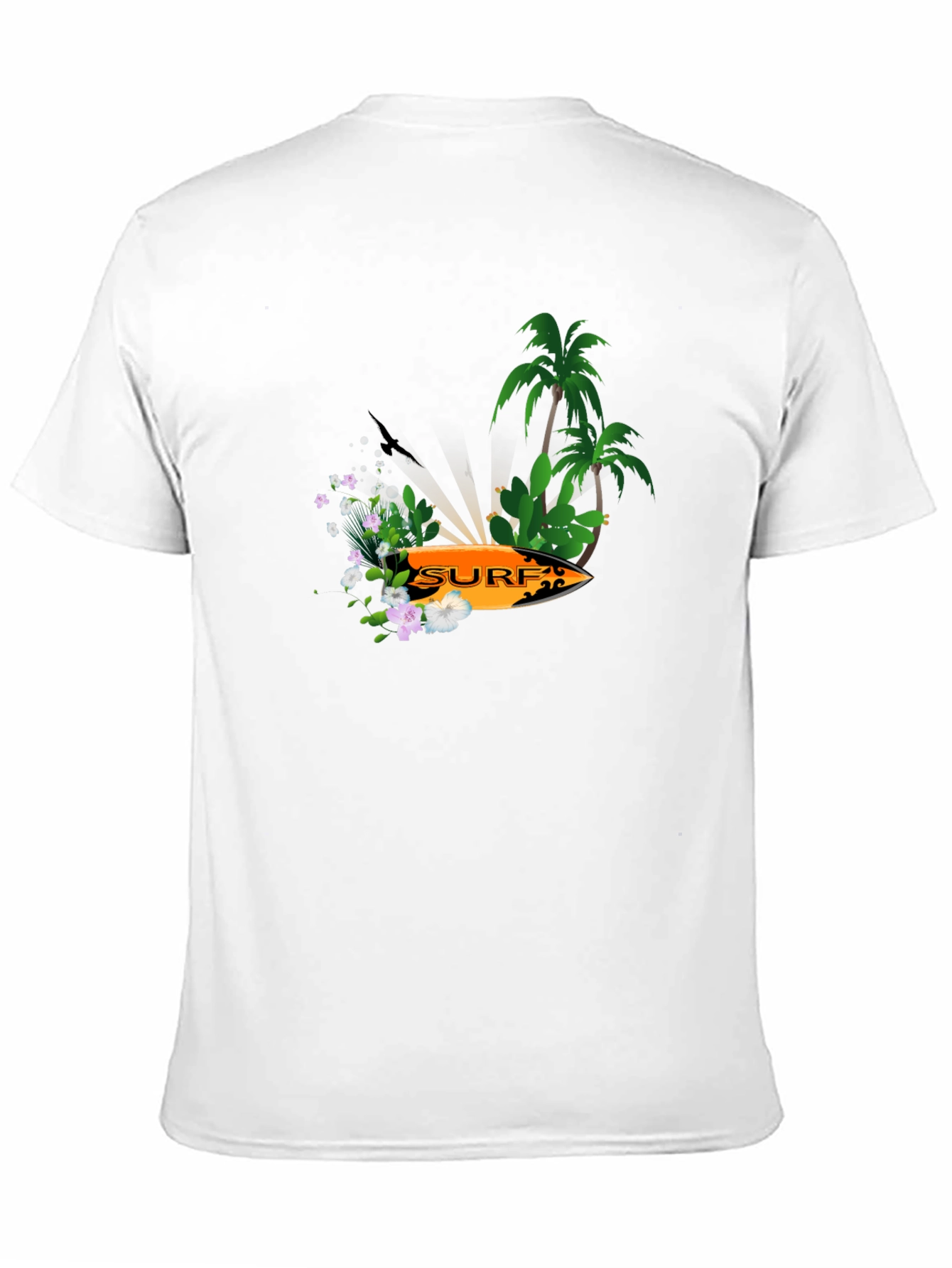 Surfboard Palm Tree Graphic Tee