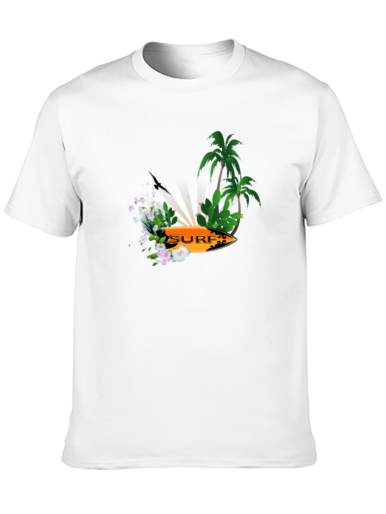Surfboard Palm Tree Graphic Tee