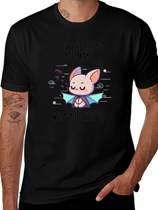 Funny Bat Graphic Tee - Shut Up Humor