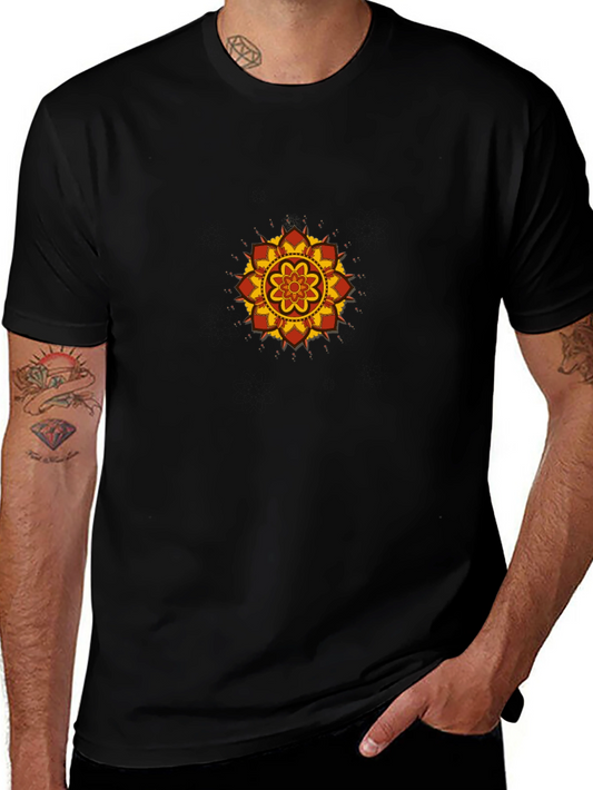 Black Tee with Mandala Graphic