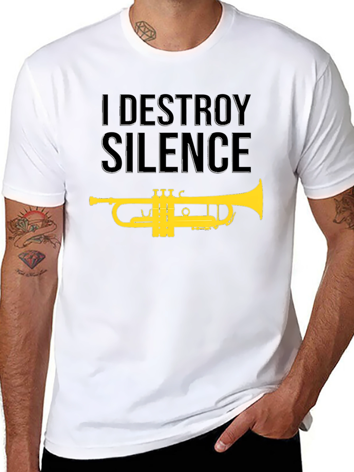 I Destroy Silence Trumpet Graphic T-Shirt