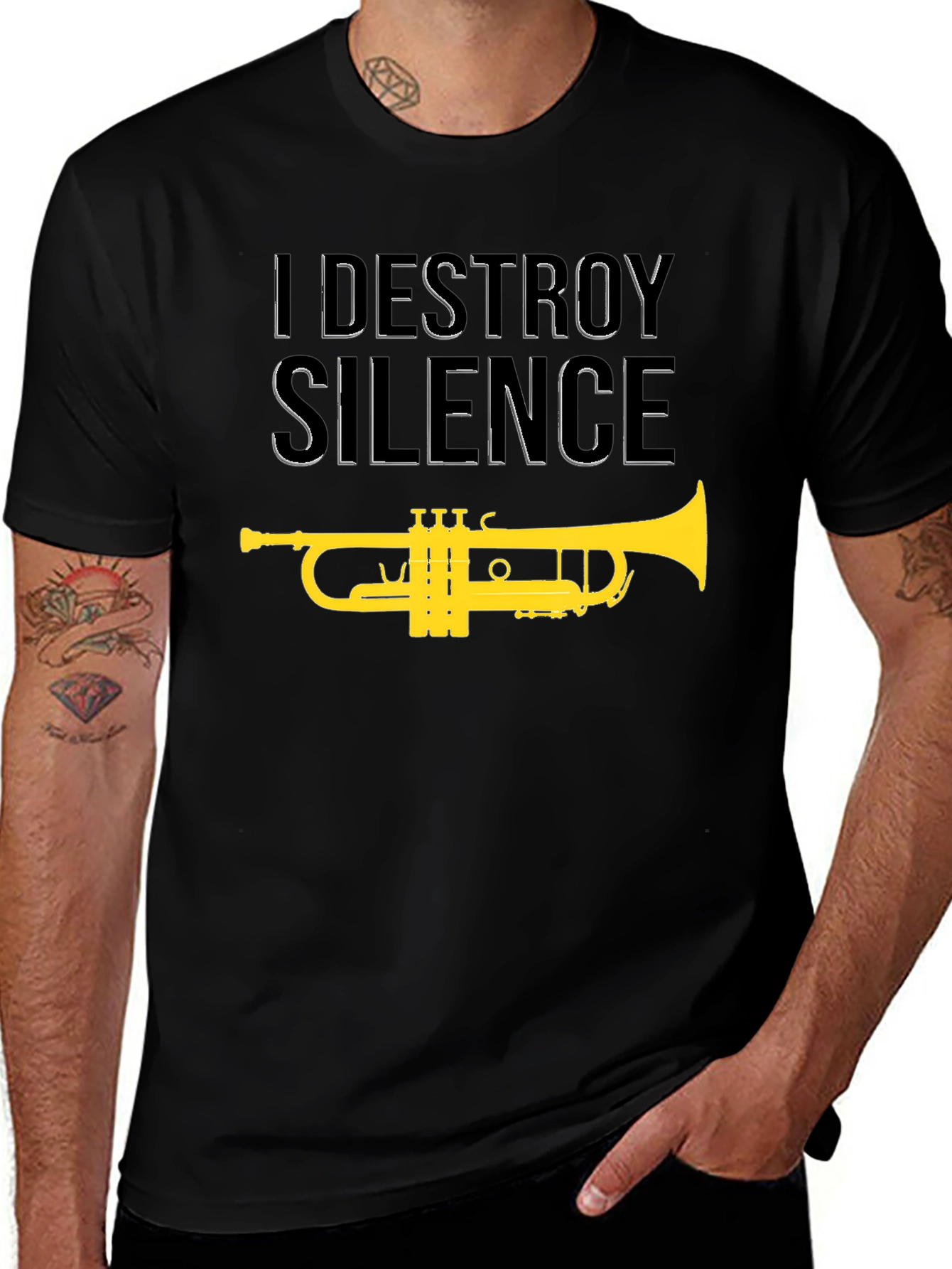 I Destroy Silence Trumpet Graphic T-Shirt