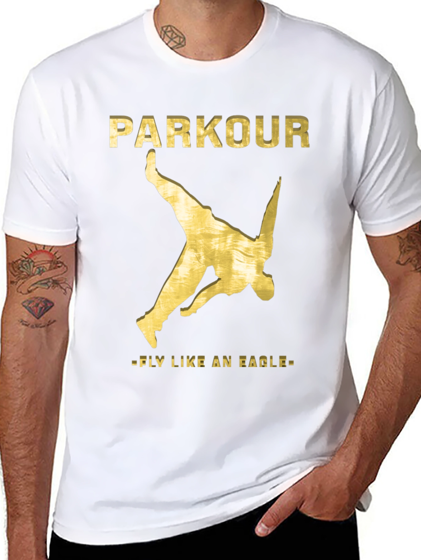 Parkour Fly Like An Eagle Black T-Shirt