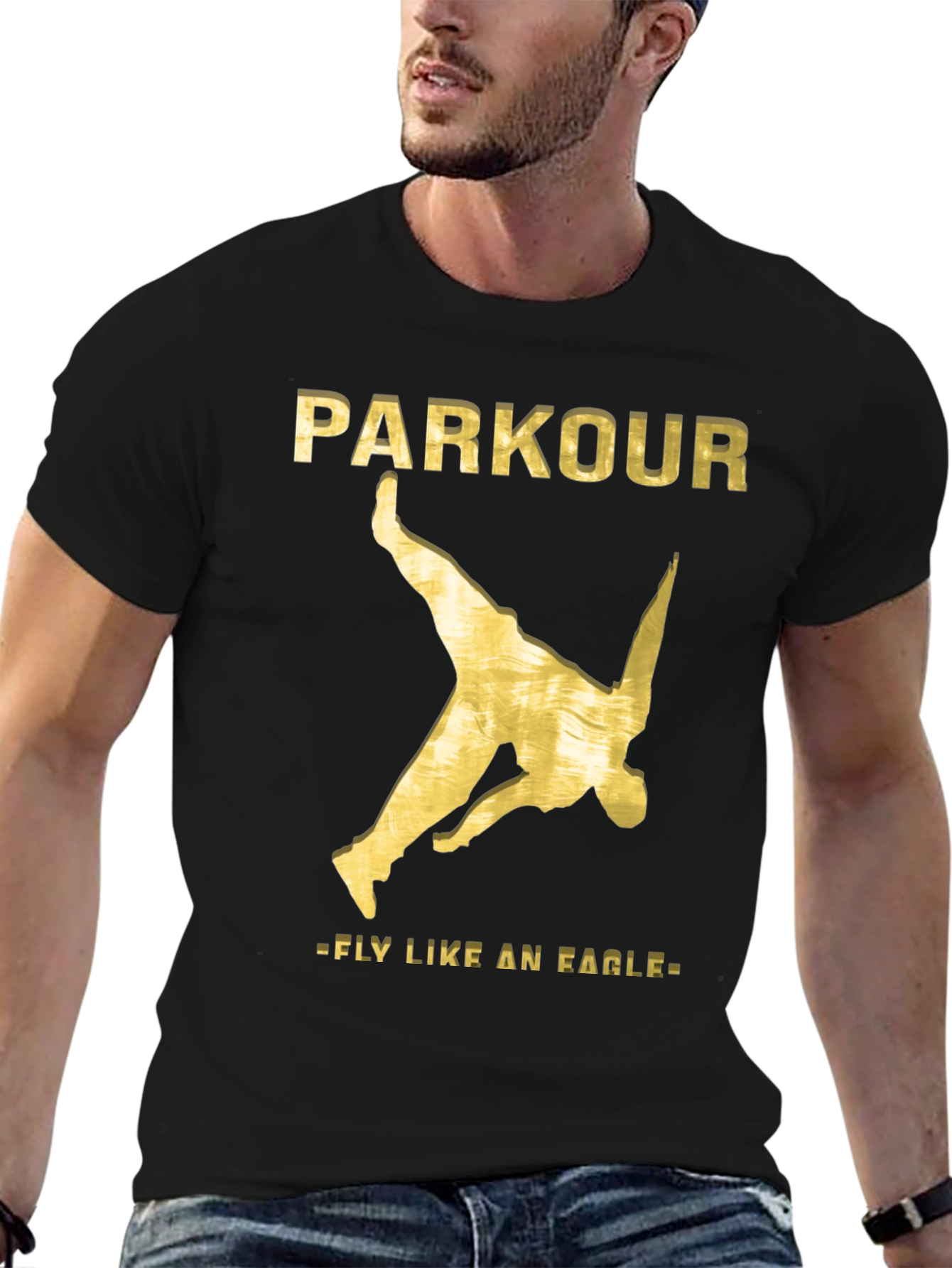 Parkour Fly Like An Eagle Black T-Shirt