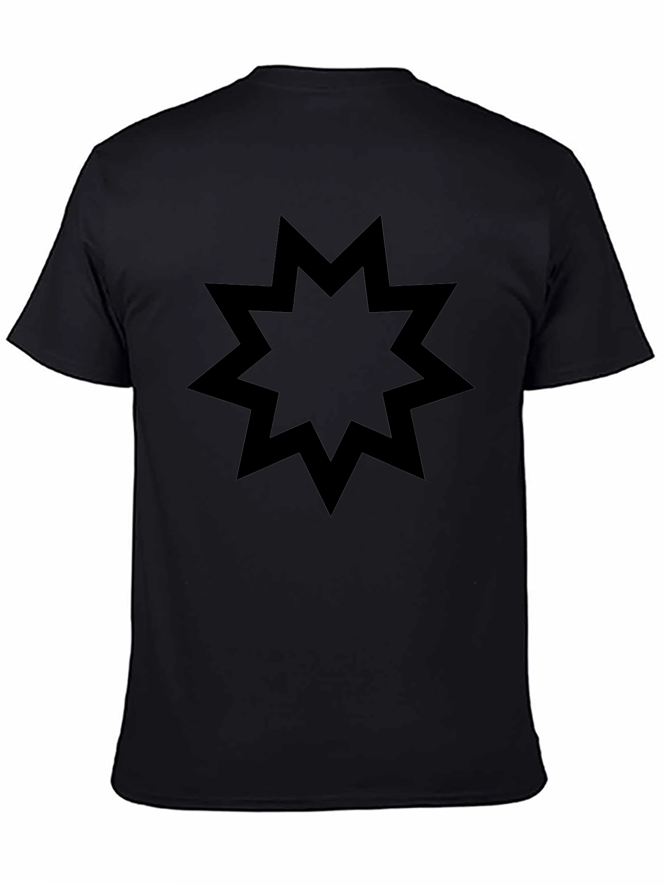 Black Nine-Pointed Star Graphic Tee - Modern Style