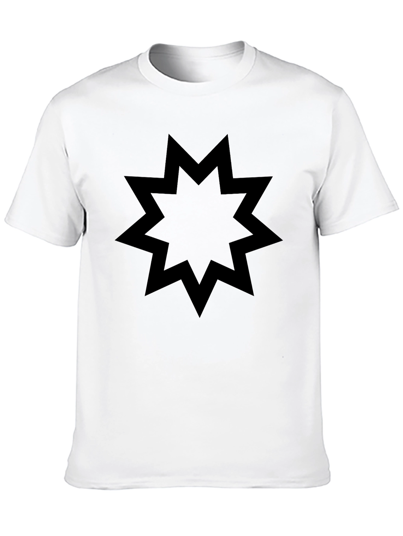 Black Nine-Pointed Star Graphic Tee - Modern Style