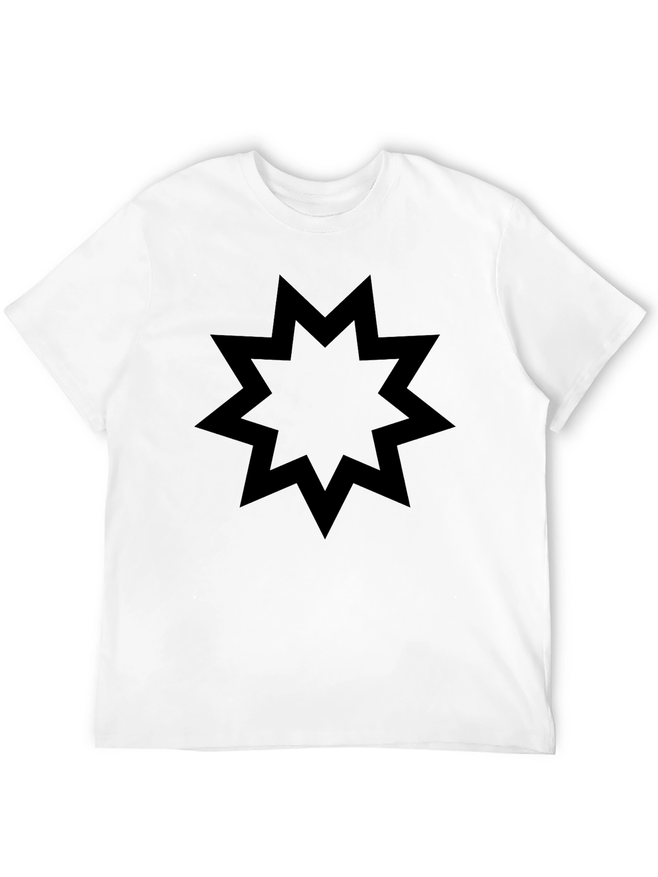 Black Nine-Pointed Star Graphic Tee - Modern Style
