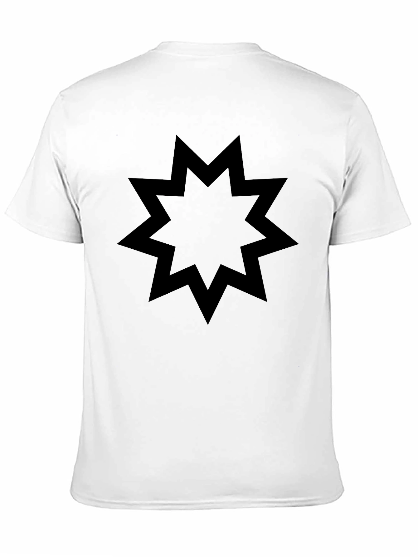Black Nine-Pointed Star Graphic Tee - Modern Style