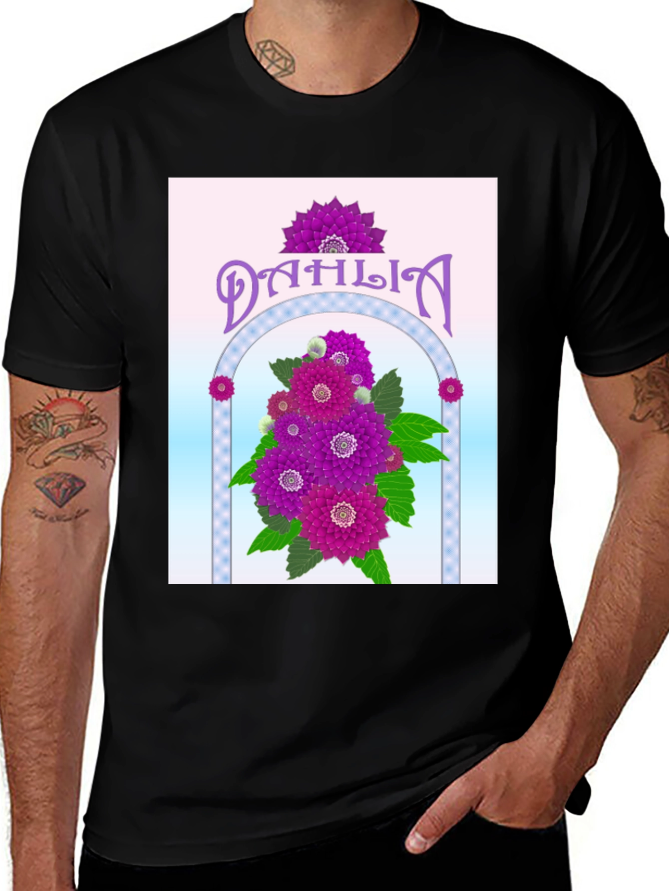 Dahlia Flower Graphic Tee - Elegant Floral Design