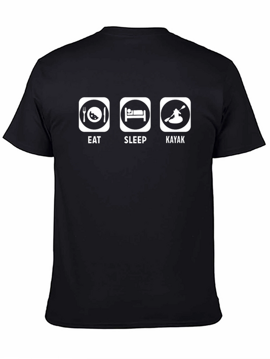 Eat Sleep Kayak T-Shirt - Funny Outdoor Adventure Tee