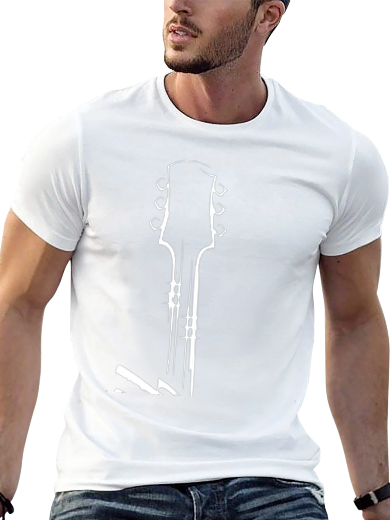 Guitar Headstock Graphic Tee - Rocker Style
