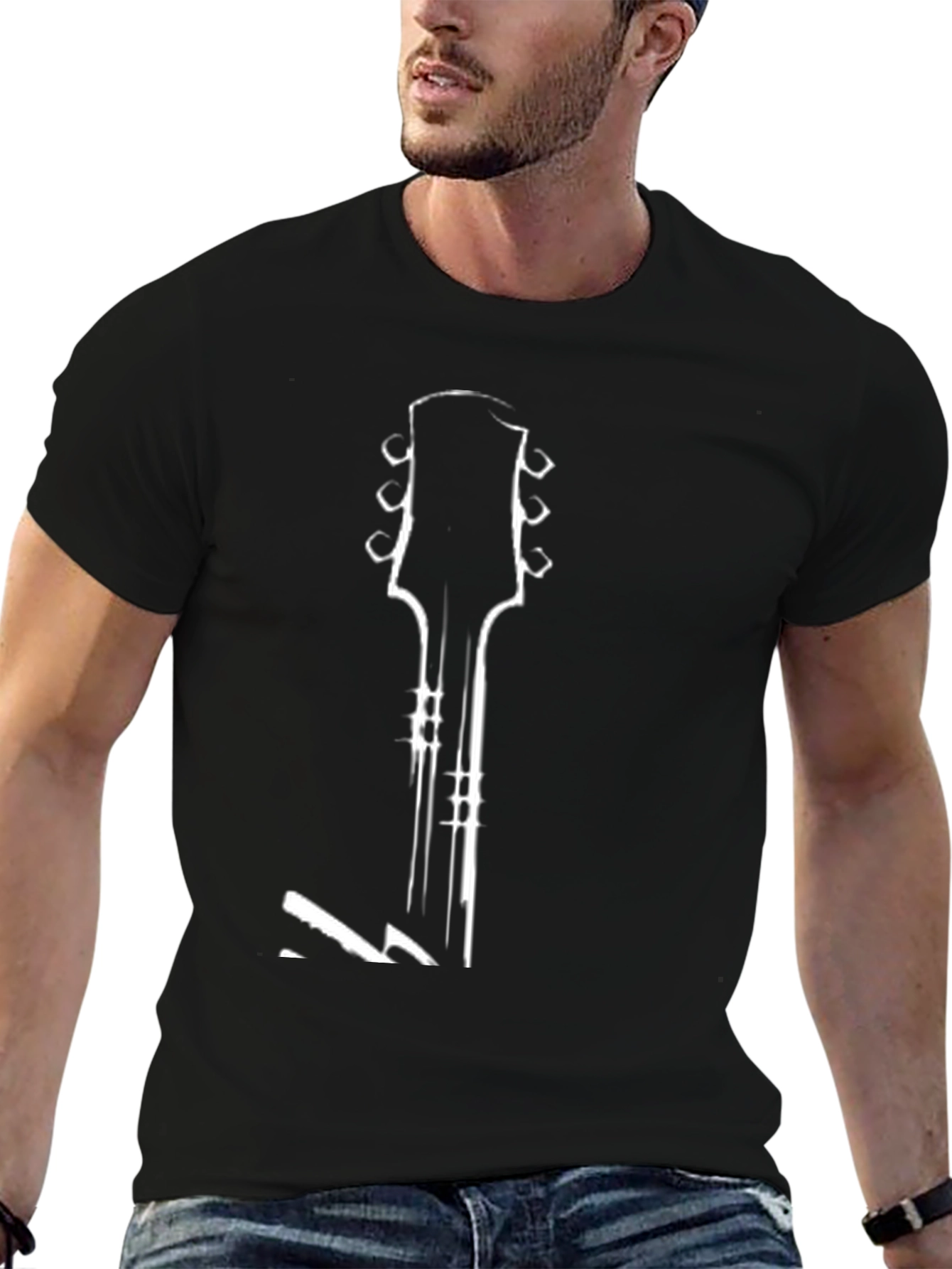Guitar Headstock Graphic Tee - Rocker Style