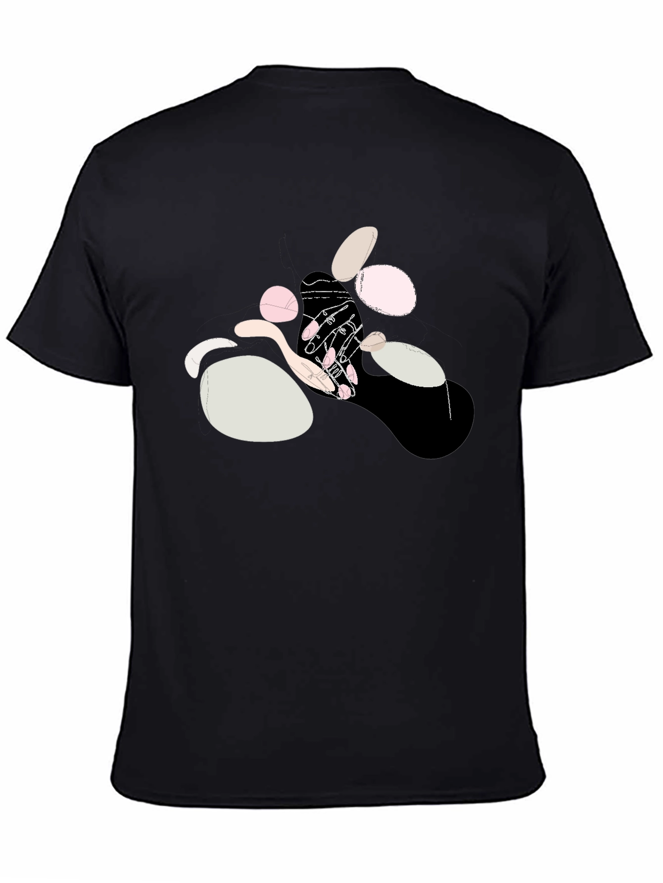 Abstract Hands Graphic Black Cotton T-Shirt