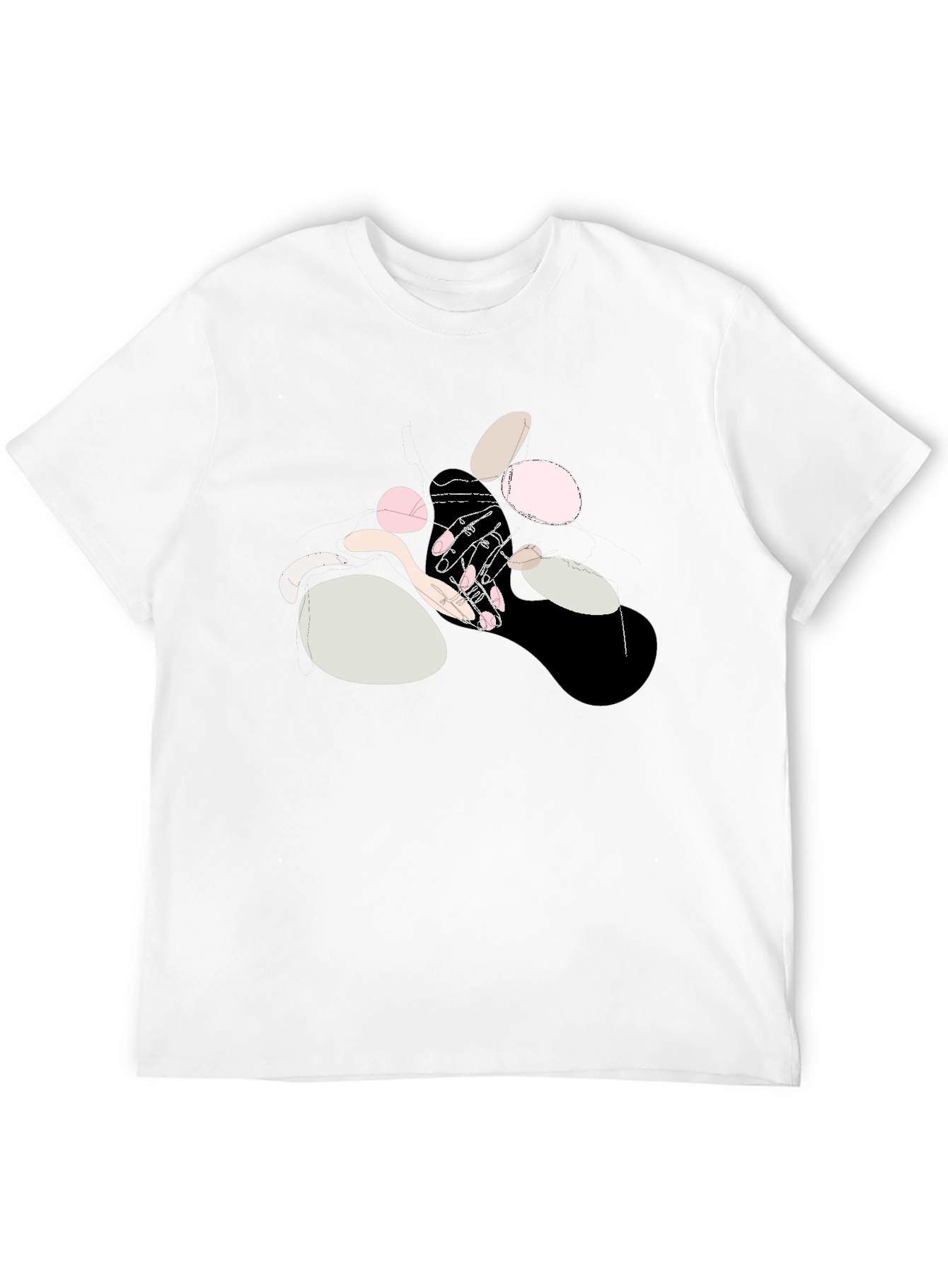 Abstract Hands Graphic Black Cotton T-Shirt