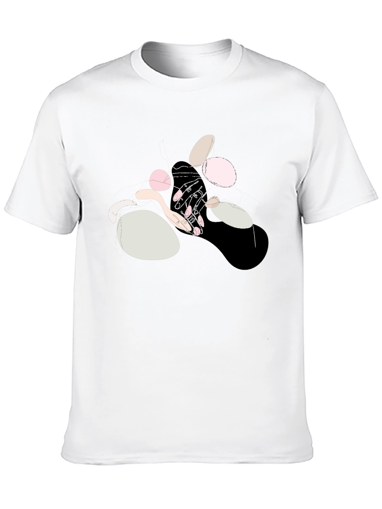 Abstract Hands Graphic Black Cotton T-Shirt