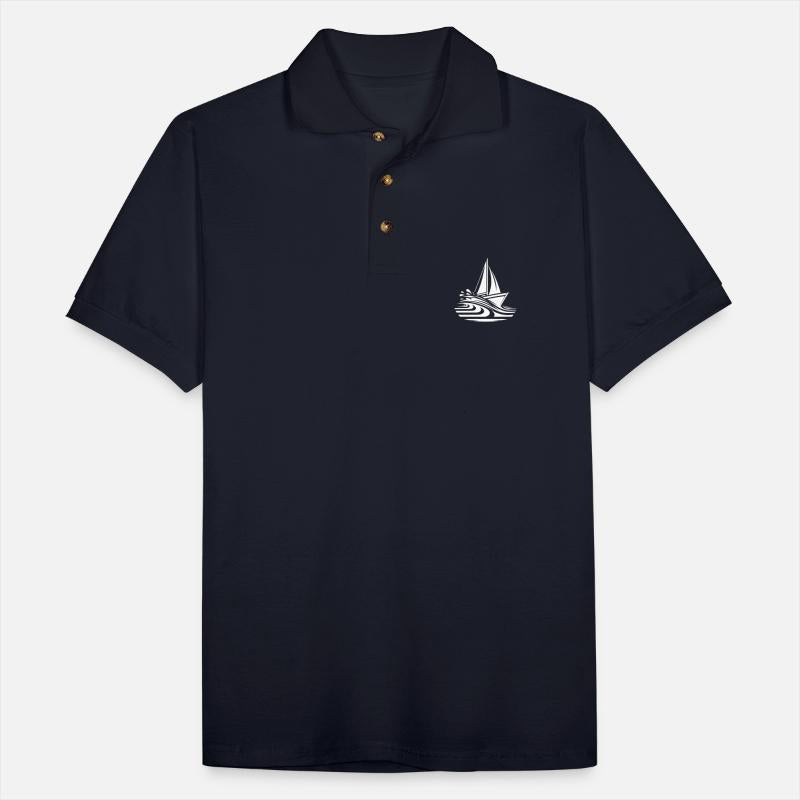 Fast Sailing Boat On Course In The Swell