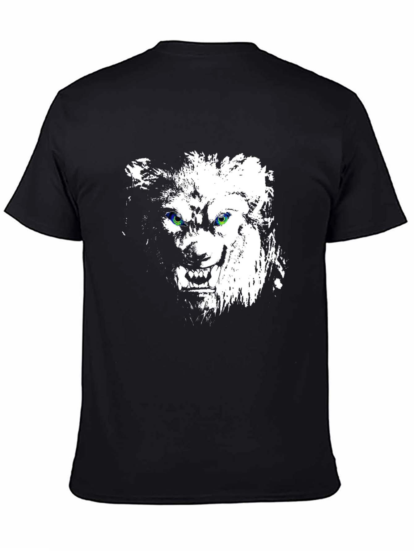 Wolf Graphic Print Black Tee