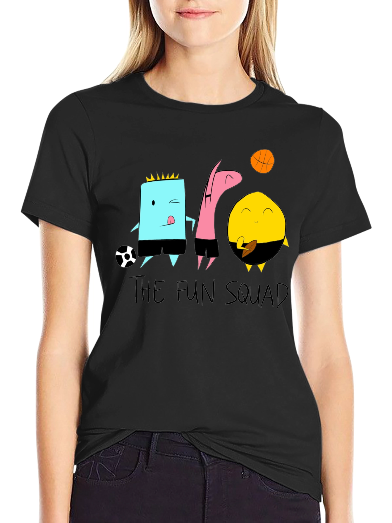 The Fun Squad Black Graphic Tee