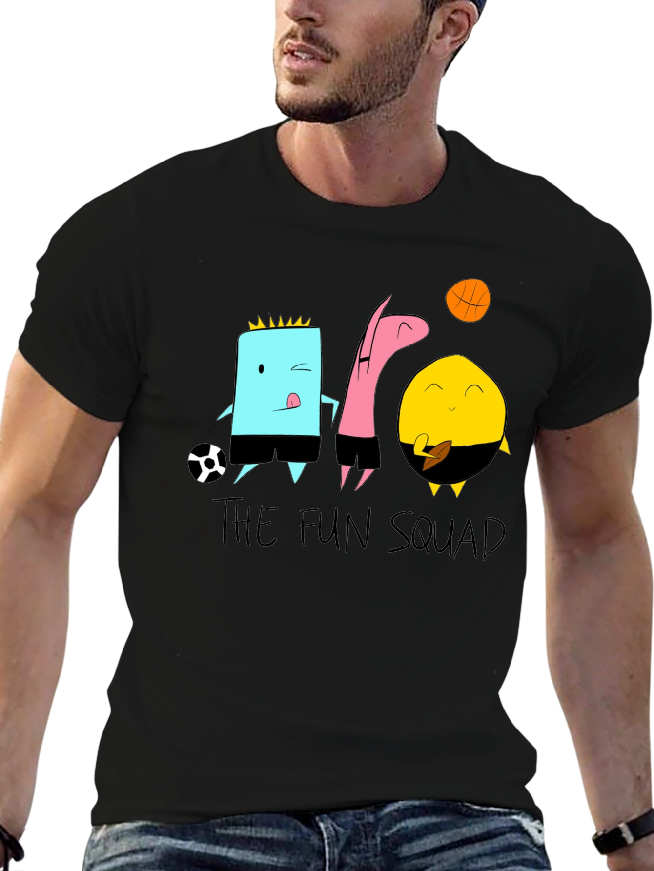 The Fun Squad Black Graphic Tee