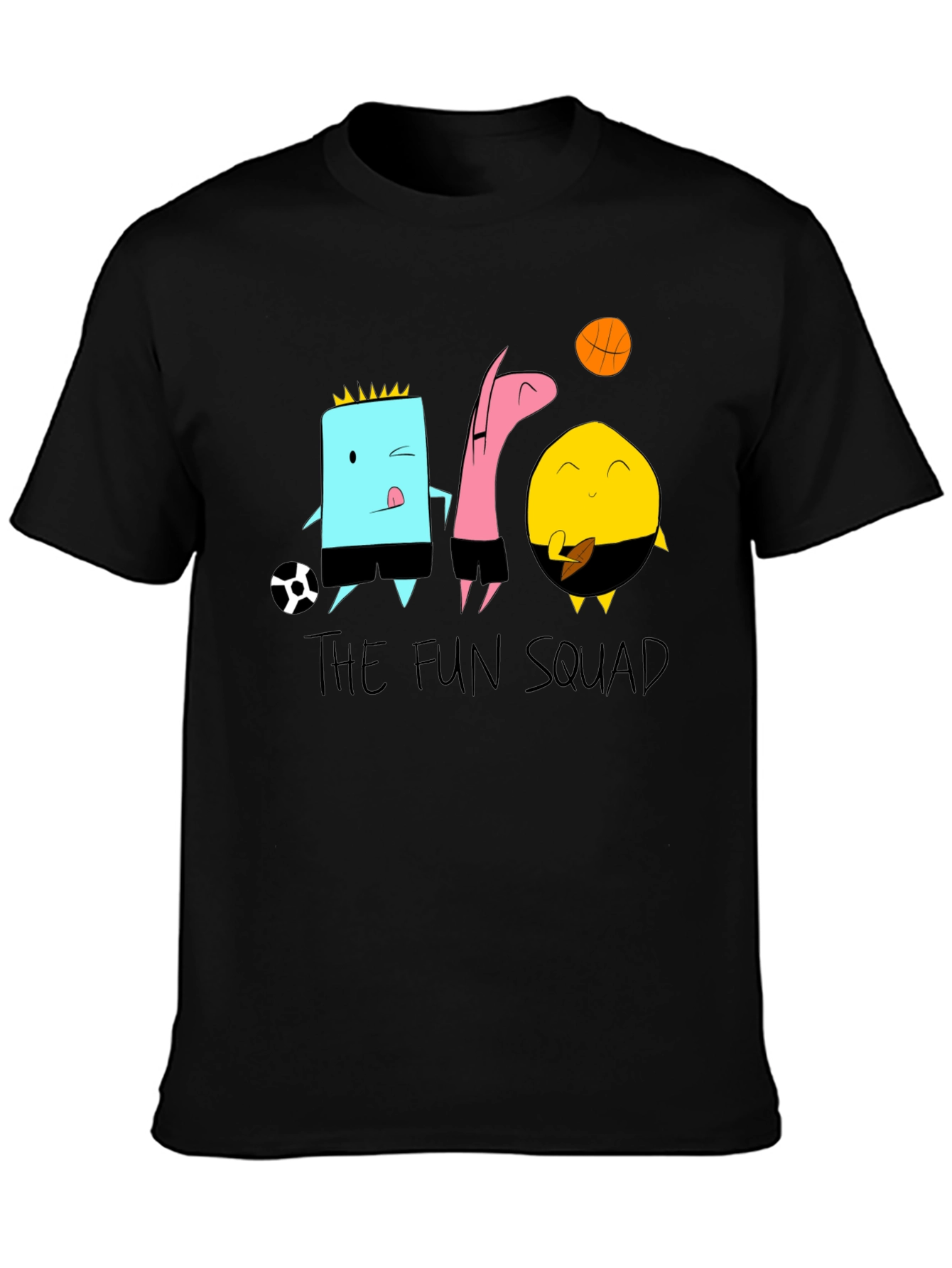 The Fun Squad Black Graphic Tee